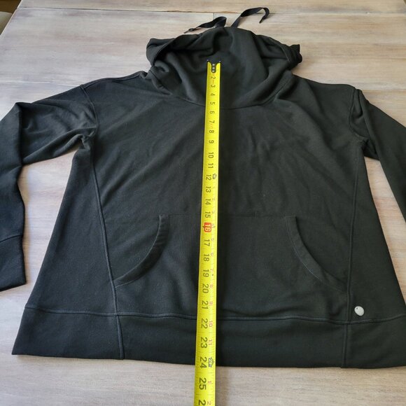 Yogalicious Black Funnel Neck Hoodie Women’s Size Large Pullover Sweatshirt - Picture 4 of 7